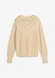 Maglione traforato in misto lino, bonprix