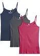 Top con spalline sottili in puro cotone (pacco da 3), bonprix