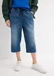 Bermuda lunghi in jeans con elastico in vita, slim fit, bonprix