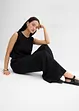 Pantaloni in misto viscosa crinkle strutturato, bonprix