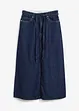 Gonna midi in jeans super soft, vita media, bonprix