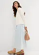 Gonna midi in jeans super soft, vita media, bonprix