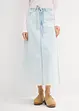 Gonna midi in jeans super soft, vita media, bonprix