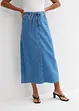 Gonna midi in jeans super soft, vita media, bonprix