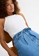 Gonna midi in jeans super soft, vita media, bonprix