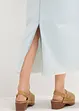 Gonna midi in jeans super soft, vita media, bonprix