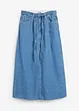 Gonna midi in jeans super soft, vita media, bonprix