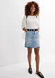 Gonna di jeans low stretch, vita media, bonprix