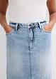 Gonna di jeans low stretch, vita media, bonprix