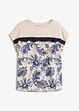 Maglia con fascia di pizzo e fantasia paisley, bonprix