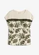 Maglia con fascia di pizzo e fantasia paisley, bonprix