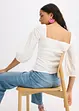 Blusa con maniche a sbuffo e dettaglio smock, bonprix