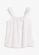 Top in jersey crêpe con volant alle spalline, bonprix