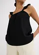 Top in jersey crêpe con volant alle spalline, bonprix