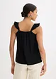 Top in jersey crêpe con volant alle spalline, bonprix