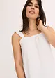 Top in jersey crêpe con volant alle spalline, bonprix