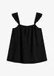 Top in jersey crêpe con volant alle spalline, bonprix