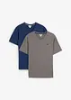 T-shirt con scollo a V in puro cotone biologico (pacco da 2), bonprix
