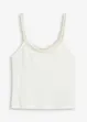 Top con spalline sottili e dettaglio gioiello, bonprix