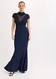 Abito lungo con pizzo e mesh, bonprix