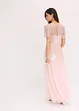 Abito lungo in delicato tulle con ricami e paillettes, bonprix