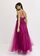 Abito lungo in tulle delicato con pizzo, bonprix