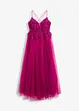 Abito lungo in tulle delicato con pizzo, bonprix
