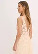 Abito lungo in tulle con fiori applicati, bonprix
