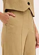 Pantaloni con pinces in misto lino a vita alta, bonprix