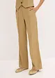 Pantaloni con pinces in misto lino a vita alta, bonprix