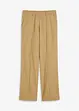 Pantaloni con pinces in misto lino a vita alta, bonprix