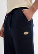 Pinocchietti in felpa effetto denim con cinta comoda, bonprix