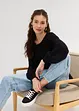 Jeans barrel cropped low stretch, vita media, bonprix