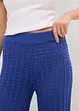 Pantaloni di maglia con elastico in vita e motivo traforato, bonprix