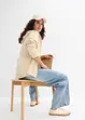 Felpa con zip, cappuccio ed elastico, bonprix
