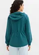 Felpa con zip, cappuccio ed elastico, bonprix