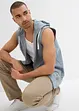Gilet in felpa con cappuccio in misto cotone morbido, bonprix