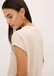Blusa casual a maniche corte con spalle scese in satin, bonprix