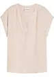 Blusa casual a maniche corte con spalle scese in satin, bonprix
