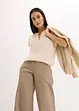 Blusa casual a maniche corte con spalle scese in satin, bonprix