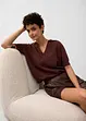 Polo in maglia traforata con percentuale di lino, bonprix
