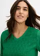 Maglia in crêpe con ricami traforati, bonprix