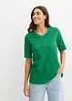 Maglia in crêpe con ricami traforati, bonprix