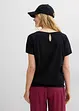 Maglia in filato fiammato di cotone biologico con fascia smock, bonprix