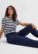 Pantaloni con elastico in vita in misto lino leggero, bonprix