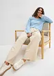 Pantaloni cropped con cinta comoda in puro cotone, bonprix