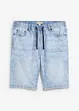 Bermuda elasticizzati in jeans leggero con elastico in vita, slim fit, bonprix