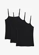 Top con spalline sottili e cotone biologico (pacco da 3), bonprix