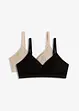 Bralette imbottita senza ferretto con cotone biologico (pacco da 2), bonprix