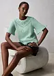 Maglione traforato in misto lino, bonprix